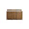 James Martin Vanities Bristol 60in Double Vanity, Saddle Brown w/ 3 CM White Zeus Quartz Top 157-V60D-SBR-3WZ - alternate 1